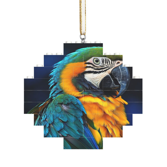 Tropical Parrot Hanging Puzzle Blocks - Vibrant Art Décor